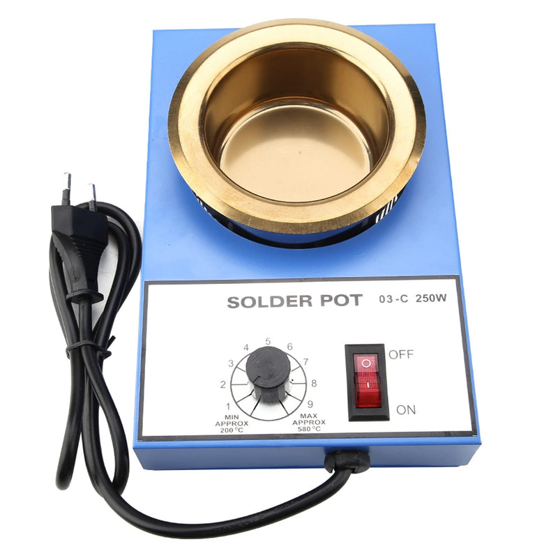220 V Soldering Pot Stability Heating Desoldering Bath for Casting Melting Melting Refining (EU Plug) (250 W)