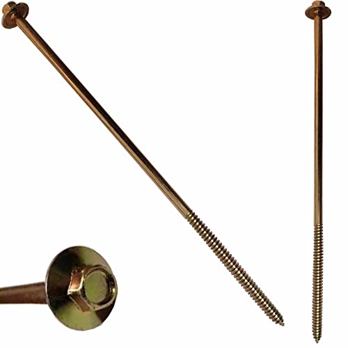 BRAUNY BOY structural lag wood screw, 10-inch yellow zinc flange head with hex drive for timber construction