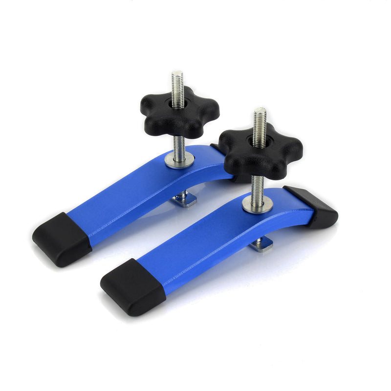 2 Pack T-Track Hold Down Clamp 6-3/8" L x 1-1/5" W - T Track Clamps for Woodworking?T-Track CNC Router Clamp?Heavy Duty Anodized Clamps for Woodworking, Starlight Blue