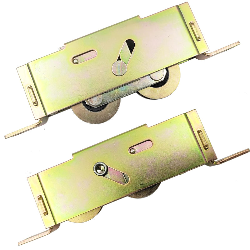 Sliding Patio Door Tandem Roller Assembly for Guardian Glass Doors, 1-1/4" Steel Ball Bearing, 5-3/4" Hole Centers, Edge Adjustable, 2 Pack Edge Adjuster