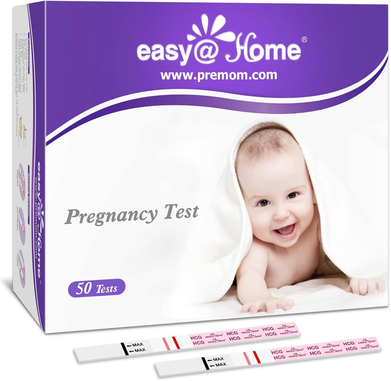 Easy@Home Pregnancy Test Strips: 50 Pack HCG Test Strips - Early Detection Bulk Pregnancy Tests Kit | EZW1-S:50 50 Count (Pack of 1)