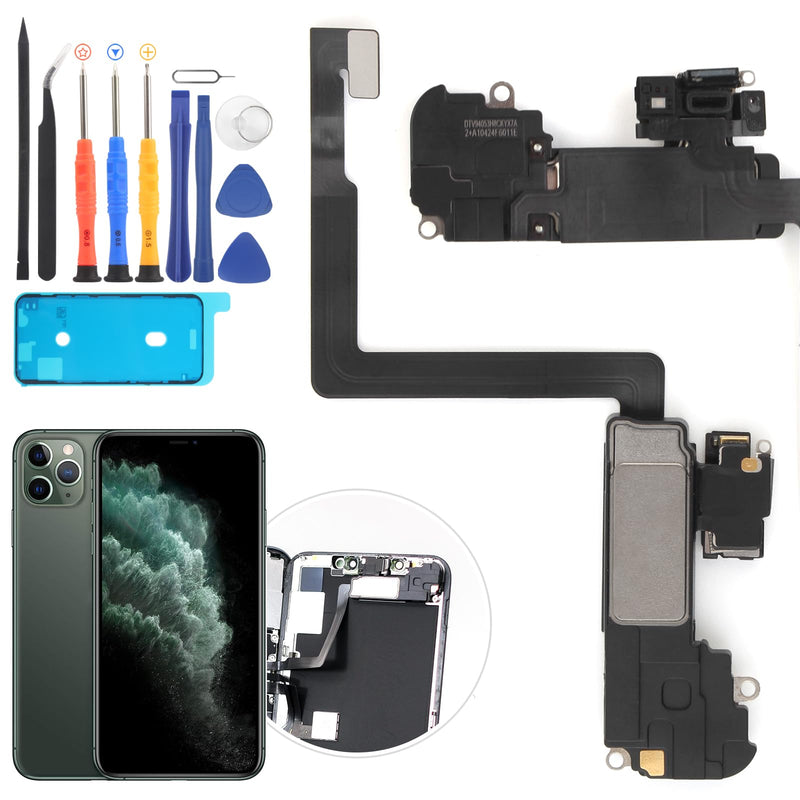 [Australia - AusPower] - YWLRONG Earpiece Speaker for iPhone 11 Pro Max Ear Speaker Replacement for iPhone 11 Pro Max Speaker Replacement with Light Proximity Sensor Flex Cable Earphone Speaker Assembly with Repair Tools Black-11 Pro Max 