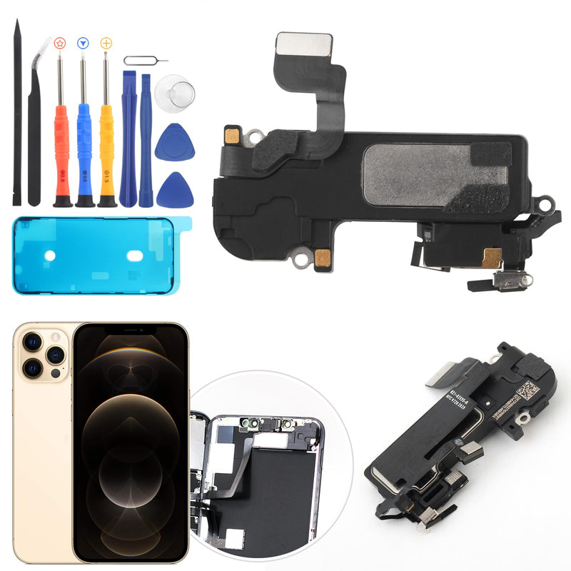 [Australia - AusPower] - Earpiece Speaker for iPhone 12 Pro Max Ear Speaker Replacement for iPhone 12 Pro Max Speaker Replacement Light Proximity Sensor Flex Cable Earphone Speaker Assembly with Tools Black-12 Pro Max 