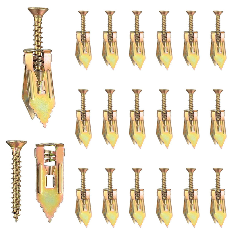 [Australia - AusPower] - 50 Pcs Self Drilling Drywall Anchors with Screws Kit, Zinc Plated Steel Wall Anchors and Self Tapping Screws Heavy Duty, No Drill Or Holes in Wall, for TV, Shelf Straps, Bike, Cabinets 