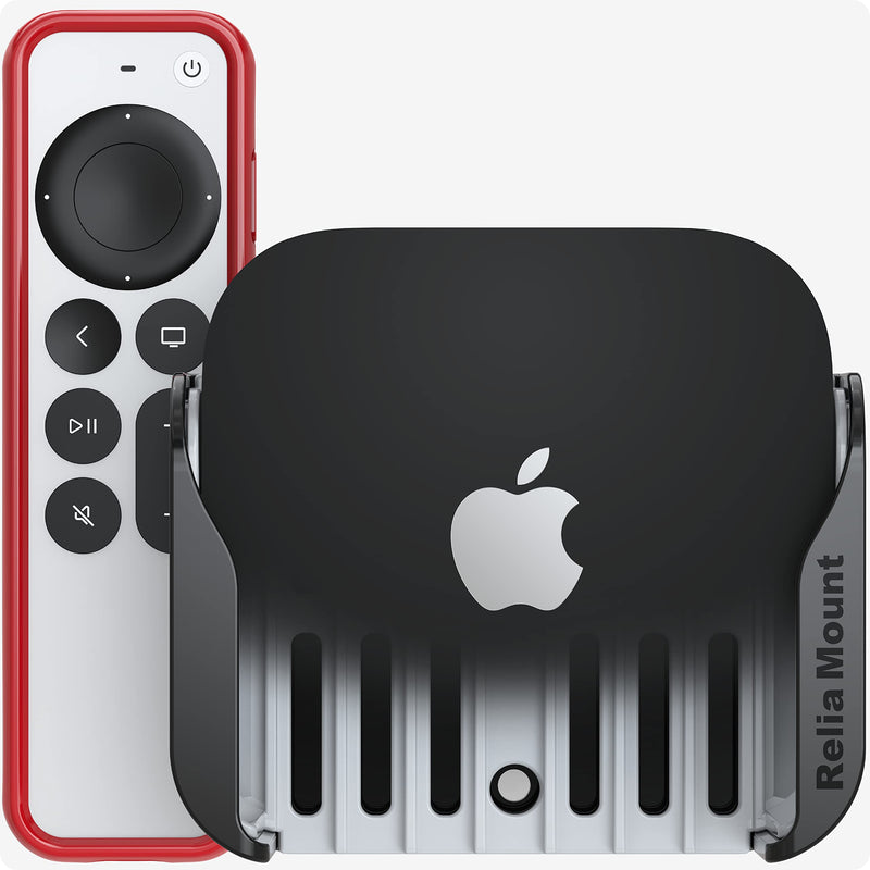 [Australia - AusPower] - ReliaMount Apple TV Mount (Black and Light Gray Apple TV Mount Plus Red Case) Black and Light Gray Apple TV Mount Plus Red Case 