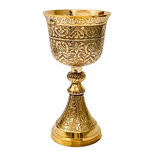 ALADEAN Vintage Chalice Goblet | 1x Royal Wine Cups of King Arthur - Renaissance Medieval Goblet Gifts, Wedding Anniversary Ceremonial Drinkware Pack of 1pc (King Chalice) King Chalice
