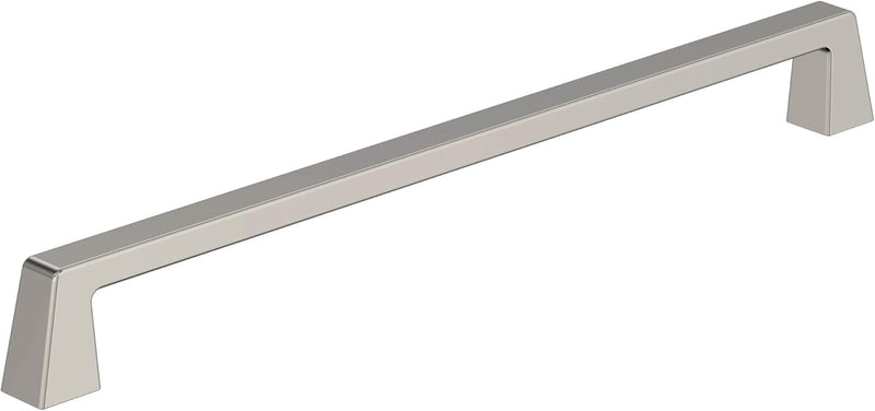 Amerock BP55283PN | Polished Nickel Cabinet Pull | 10-1/16 inch (256 mm) Center-to-Center Cabinet Handle | Blackrock | Drawer Pull | Kitchen Cabinet Handle | Furniture Hardware