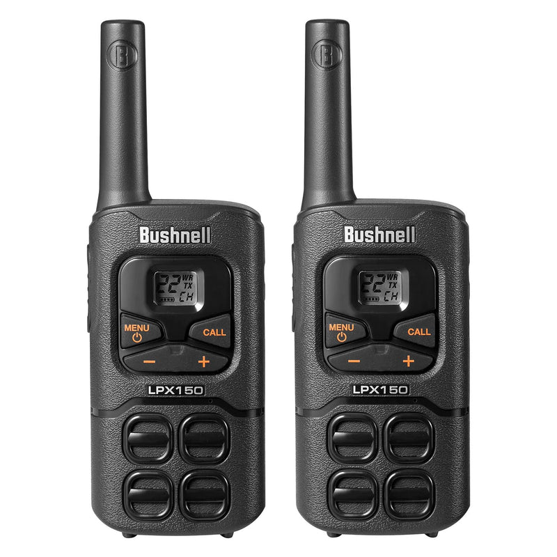 [Australia - AusPower] - New Bushnell LPX150 Walkie Talkie Radio - Reliable Quality, Rugged Design, 0.5W Power for 20 Miles of Range, Two Way Radios Equipped for Wherever Life Takes You (2 Pack) 