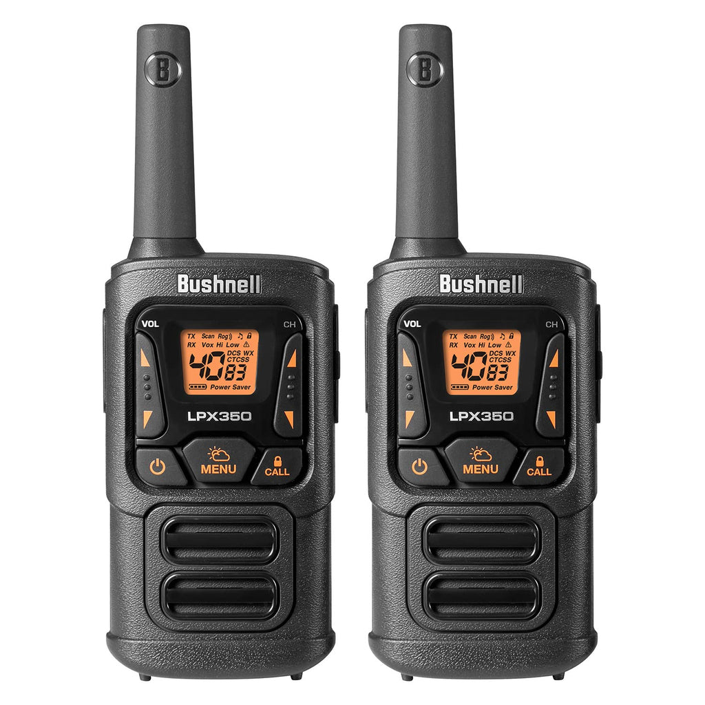 [Australia - AusPower] - New Bushnell LPX350 Walkie Talkie Radio - Reliable Quality, Rugged Design, 1W Power for 25 Miles of Range, Two Way Radios Equipped for Wherever Life Takes You (2 Pack) 