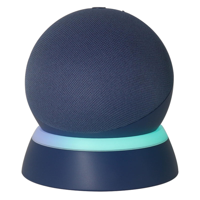 [Australia - AusPower] - Table Stand for Echo Dot 5th Generation - C YECEN Desktop Holder Mount for Echo Dot 5th & 4th Gen, Base Bracket with Light Guide and with Built-in Cable Management,Deep Sea Blue 