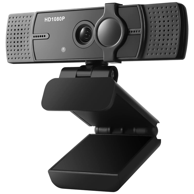 [Australia - AusPower] - Webcam with Microphone, No Distortion Privacy Cover 1080P USB Camera Plug Play Mic Full Ultra HD Web Camera Video Cam Calling Conferencing Streaming for PC/Desktop/Computer/Mac/Laptop/MacBook Black 