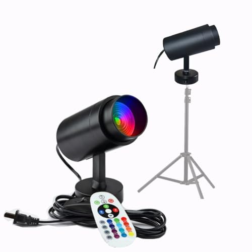 RGB Photography Lighting Spotlight LED Video Light Continuous Output Studio Lighting with Remote Adjustable Focus (Black)…