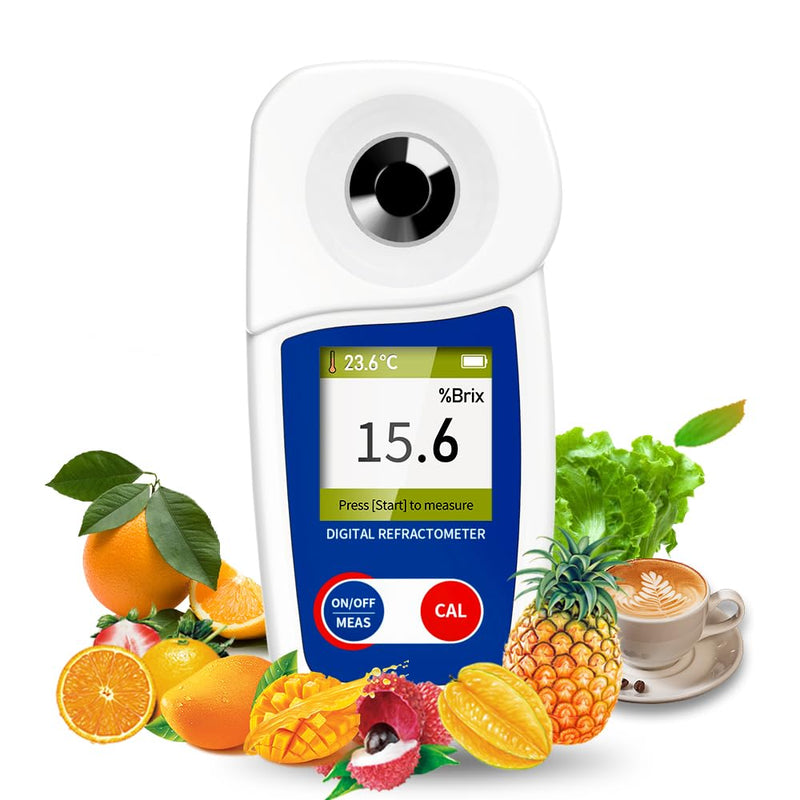 [Australia - AusPower] - Digital Brix Refractometer Flagfront brix Meter Refractometer Automatic Temperature Compensation Brix Refractometer Range 0-55%，±0.1% Precision for Fruit Juice Coffee 