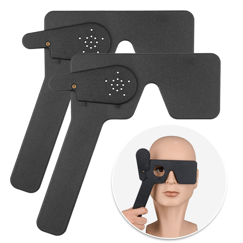 [Australia - AusPower] - 2 Pcs Ophthalmic Eye Occluder with 14 Holes for Ophthalmologists, Orthoptists and Orthoptists Eye Exam Tools (Black) 
