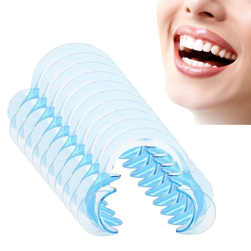 [Australia - AusPower] - 10 Pieces C-Shape Cheek Retractor, Disposable Mouth Opener for Dental Teeth Whitening Mouth Guard or Speak Out Game (Blue M) Blue M 