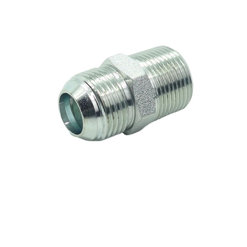 [Australia - AusPower] - 1 Piece Pipe Adapter 3/4" Male 37° Flare JIC x 3/4" Male NPT Plated Steel Hydraulic fitting 3/4" JIC x 3/4 MNPT 1 