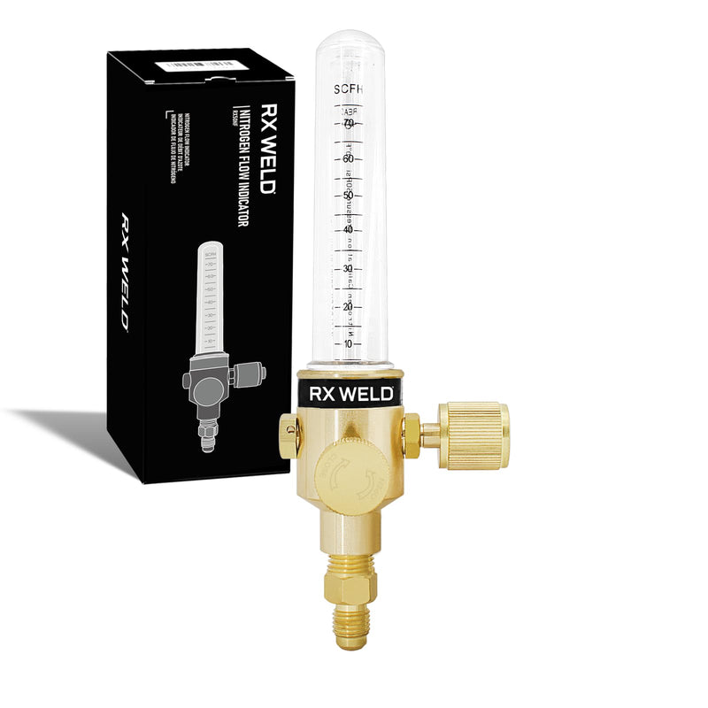 [Australia - AusPower] - RX WELD Nitrogen Flow Indicator 1/4" SAE Flare Inlet and Outlet 50PSI 
