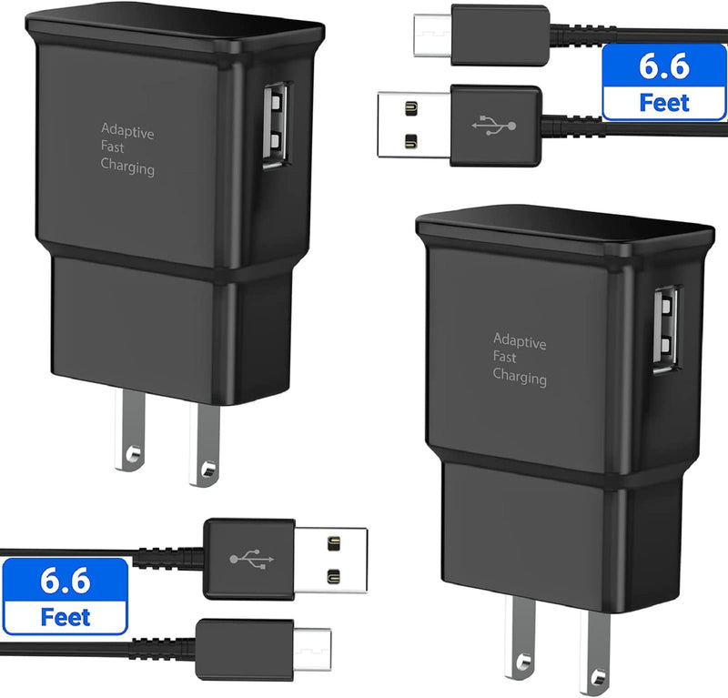 [Australia - AusPower] - Samsung Charger Fast Charging Samsung Type C Fast Charger for Samsung Galaxy S20/S20+/S20Ultra/S10/S10Plus/S10e/S21/S21+/S22/S23/S8/S9,Note 20/10/9/8,Z Fold/Flip with 6.6ft Type C Cable Cord [2-Pack] 
