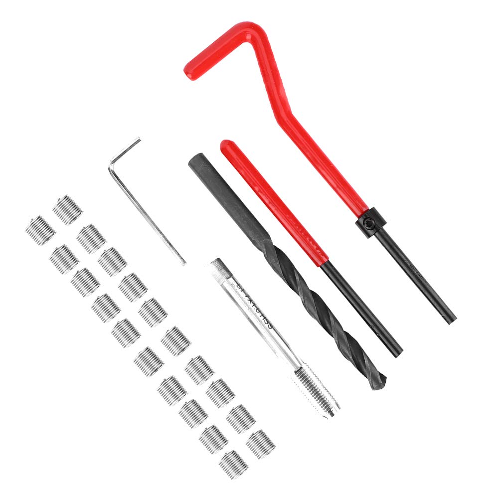 M7 X 1.0 Helicoil Thread Repair Kit Stainless Steel 25Pcs Thread Repair Kit Stainless Steel Twisted Drill Wrench Threaded Insert Tap Insertion Tool M7X1