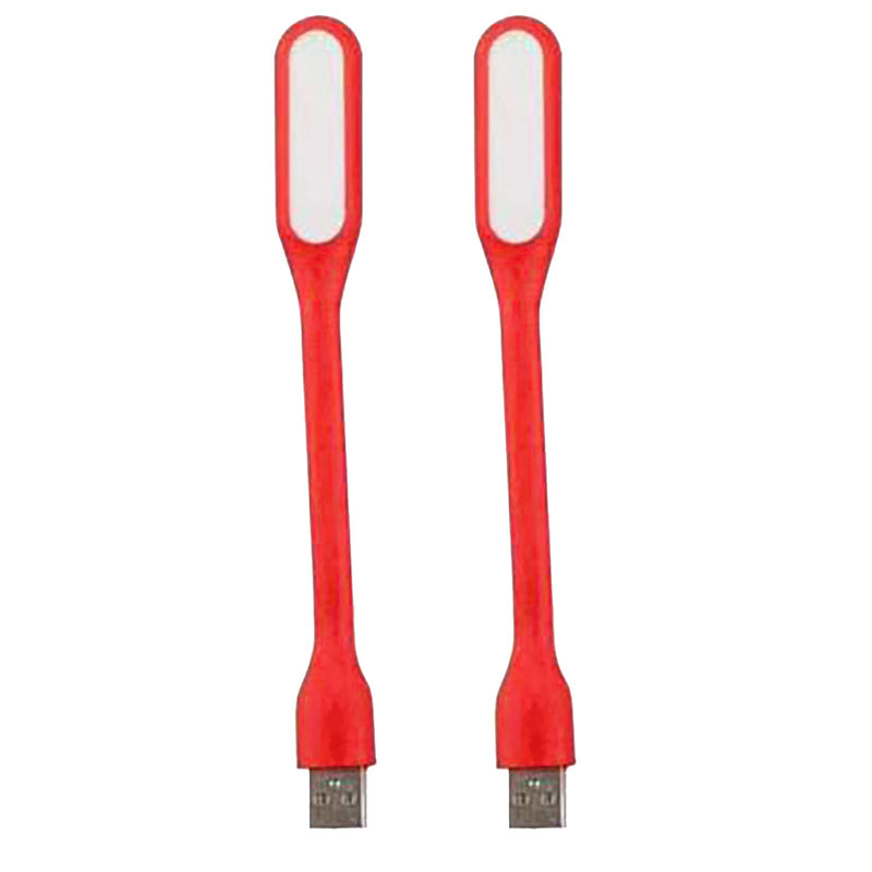 [Australia - AusPower] - Soseelnee Mini Flexible Light, Portable USB Led Reading Night Lamp for PC Laptop Computer Notebook Power Bank - 2 Pack (Red) Red 