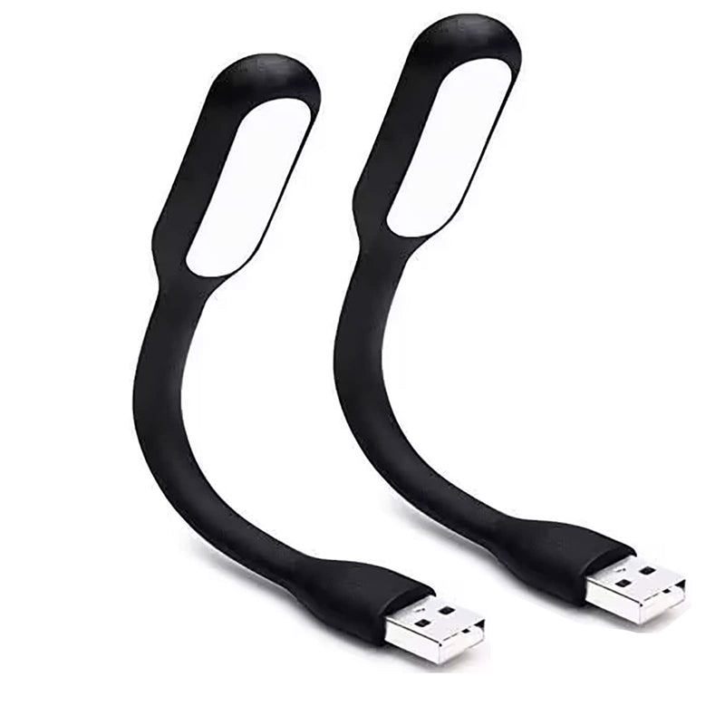[Australia - AusPower] - Soseelnee Mini Flexible Light, Portable USB Led Reading Night Lamp for PC Laptop Computer Notebook Power Bank - 2 Pack (Black) Black 