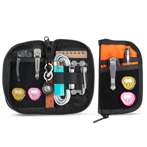 VIPERADE VE22 orange EDC pouch with 9 compartments, multitool organizer and DIY patch areas