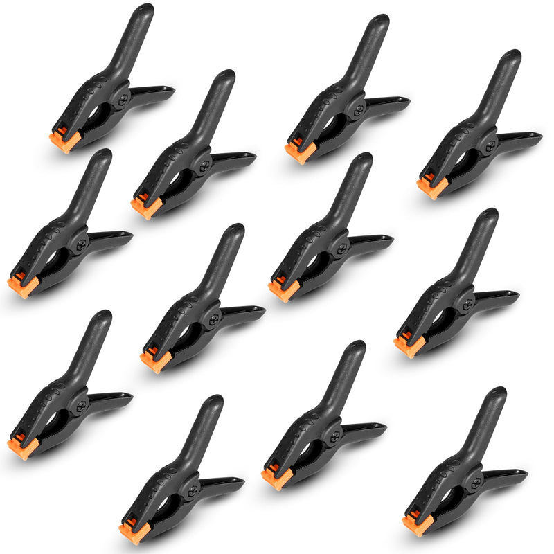 [Australia - AusPower] - Spring Clamps 12 Packs, Spring Clips 3.5 inch Spring Clamp for Crafts and Professional Backdrop Clips, Plastic Clamps Clips for Backdrop Stand, Heavy Duty Clamps for Woodworking Rondauno 