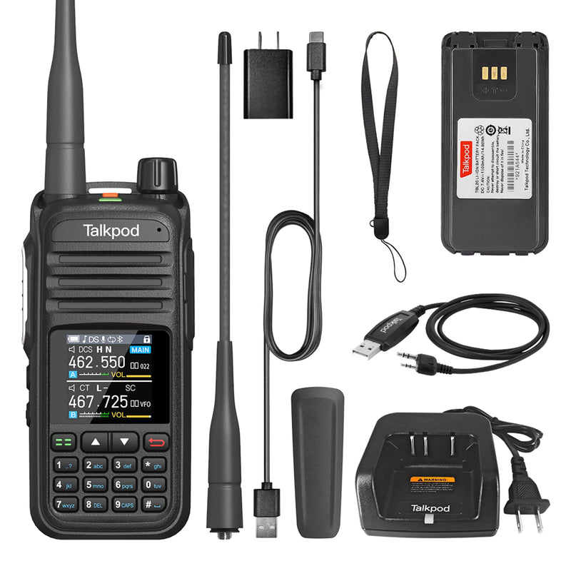 [Australia - AusPower] - Talkpod A36Plus GMRS Handheld Radio，512 Channel Ham Walkie Talkies for Adult Long Range, AM AIR VHF UHF 7-Band Receive 