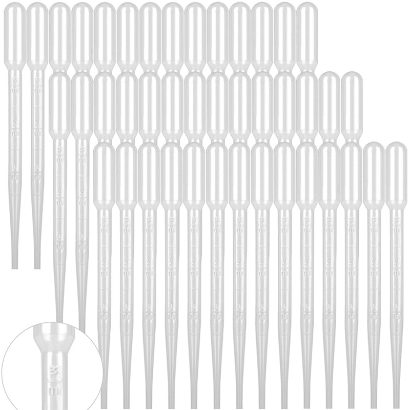 [Australia - AusPower] - moveland 100 PCS 3ML Dropper Pipettes Essential Oil Transfer, Disposable Plastic Eye Dropper for Science Experiments, Crafting, Makeup Tool 