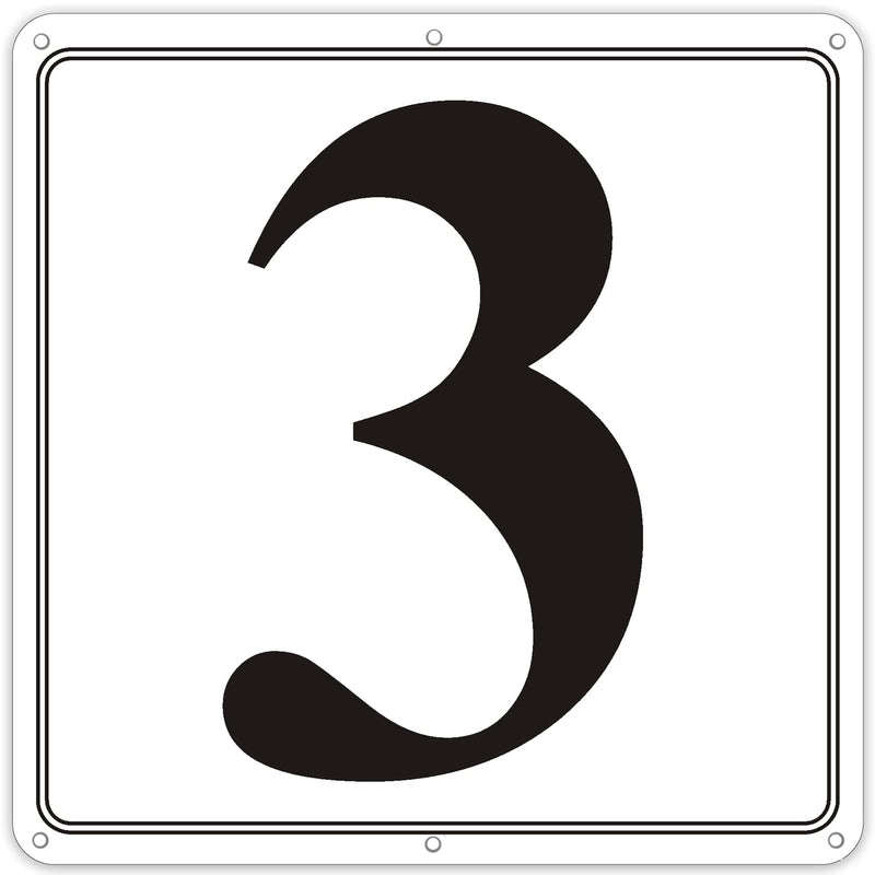 [Australia - AusPower] - Premium Aluminum Number Signs 3-12" X 12" Parking Spot Number Signs, Large Metal Numbered Signs for Floor, Dock, Court, Aisle, Field and Outdoor Use, Weather-Resistant, Easy Mounting, High Visibility 