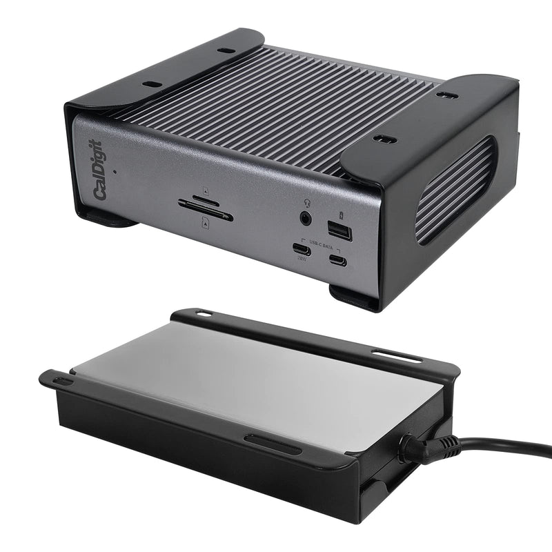 [Australia - AusPower] - Under Desk Holder for Thunderbolt 4 Dock/Thunderbolt 3 Dock and Power Cable, Under Desk Iron Storage Rack for TS4 / TS3 Plus, No Drill, Easy Install with All Hardware Included 
