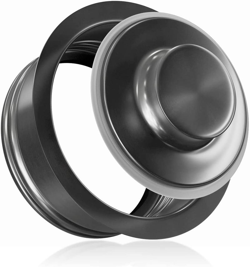 Black Garbage Disposal Flange and Stopper - CELAENO Durable Gunmetal Black/Gray Stainless Steel Kitchen Sink Flange with Nano Surface, Fits 3-1/2 Inch Standard Sink Drain Hole Gunmetal Gray 00