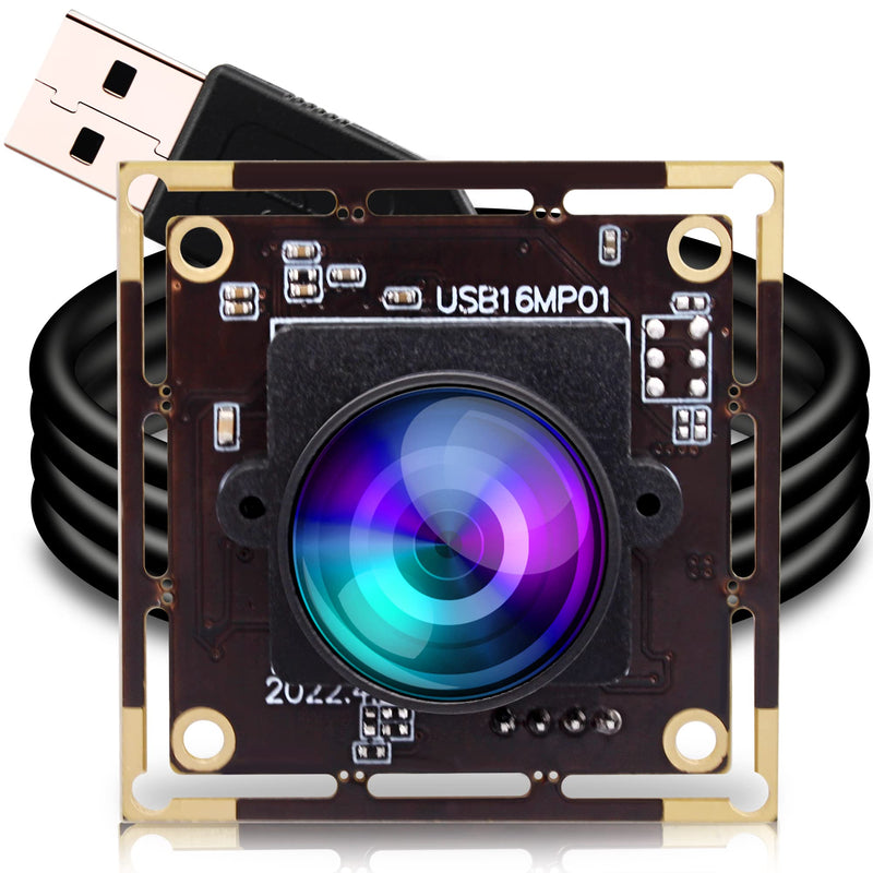 [Australia - AusPower] - ELP 16MP Wide Angle USB Camera Module with 170degree Fisheye Lens for Raspberry Pi and Computer 4K Mini UVC USB2.0 Video Webcam Board Industrial PC Lightburn Camera IMX298 USB with Camera for Laptop 