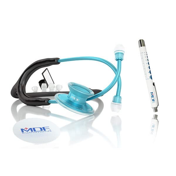 [Australia - AusPower] - MDF Instruments, Acoustica Lightweight Stethoscope for Doctors, Nurses, Students + MDF LUMiNiX Illuminator Medical Professional Diagnostic Penlight 