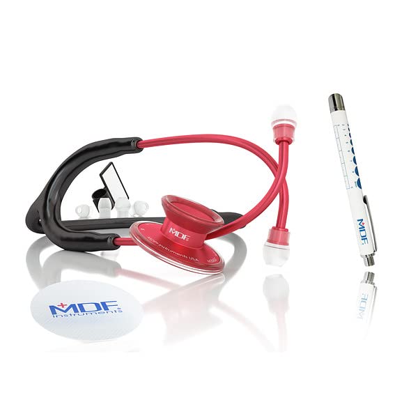 [Australia - AusPower] - MDF Instruments Acoustica Lightweight Stethoscope for Doctors, Nurses, Students + MDF LUMiNiX Illuminator Medical Professional Diagnostic Penlight 