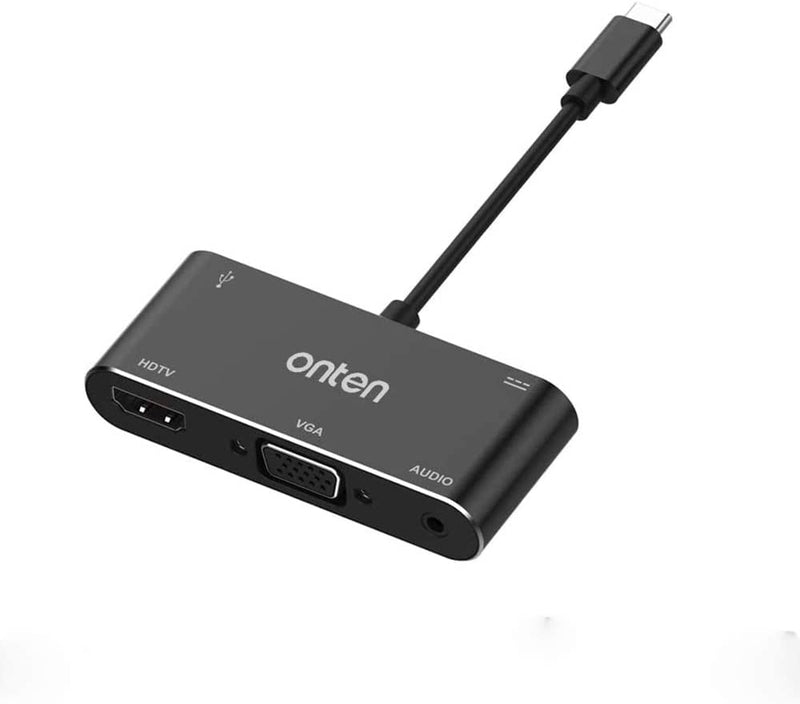 [Australia - AusPower] - ONTEN USB C to HDMI VGA Adapter (5-in-1) 5-in-1 
