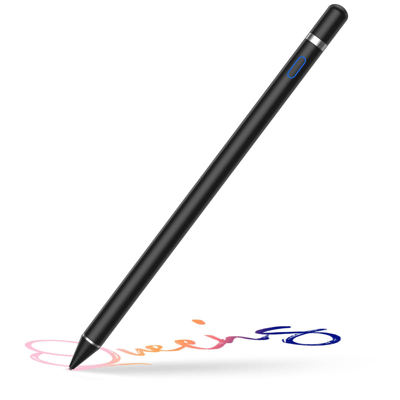 [Australia - AusPower] - Stylus Pens for Touch Screens, Stylus Pen for iPad with Fine Point Tip & Magnetic Cap, Compatible with iPad, iPhone, Android, Tablet and Other Capacitive Touch Screen for Drawing (Black) Black 