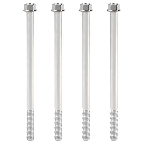 Wanyifa titanium Ti flange M6 hex bolt screw, normal titanium, M6x100mm