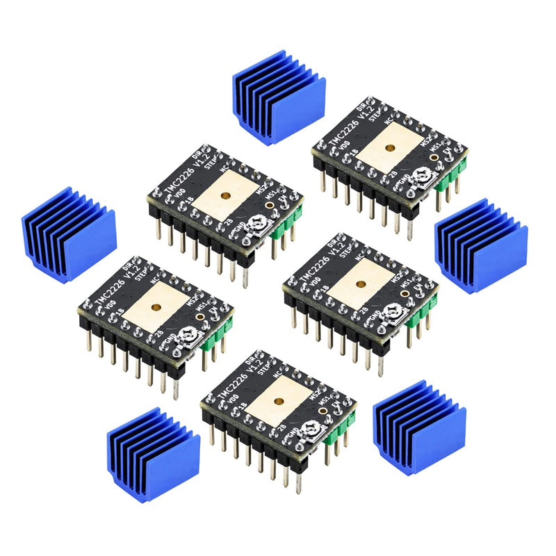 5-Pack MKS TMC2226 Stepper Motor Driver StepStick V1.2 3D Printer Parts 2.5A UART Ultra Silent Better Heat Dissipation Replacing TMC2225 TMC2209 TMC2208