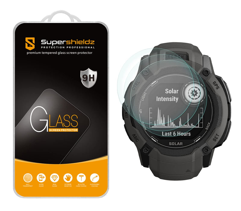 [Australia - AusPower] - Supershieldz (3 Pack) Designed for Garmin Instinct 2X Solar Tempered Glass Screen Protector, Anti Scratch, Bubble Free 