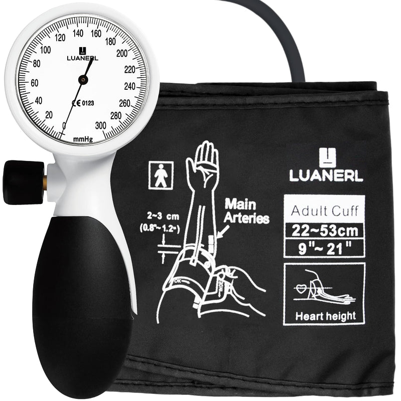 [Australia - AusPower] - Manual Blood Pressure Cuff Adult 9”-21” Inches (22-53CM) (Large/XL)- Aneroid Sphygmomanometer -Extra Large with Integrated Bulb, Dial and Air Valve, Comfort Cuff | for Clinical or Home Use Large/XL 