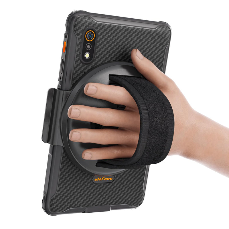 [Australia - AusPower] - Ulefone Tablet Hand Strap Holder Armor Pad Rugged Tablets, Hook & Loop Adjustable, Skin-Friendly, 360-degree Swivel 