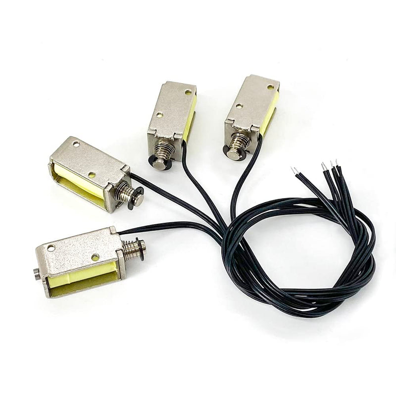 [Australia - AusPower] - 4pcs DC 12V Push-Pull Type Solenoid Mini Magnet Valve Linear Actuator 4mm Stroke Open Frame Solenoid Electromagnet 