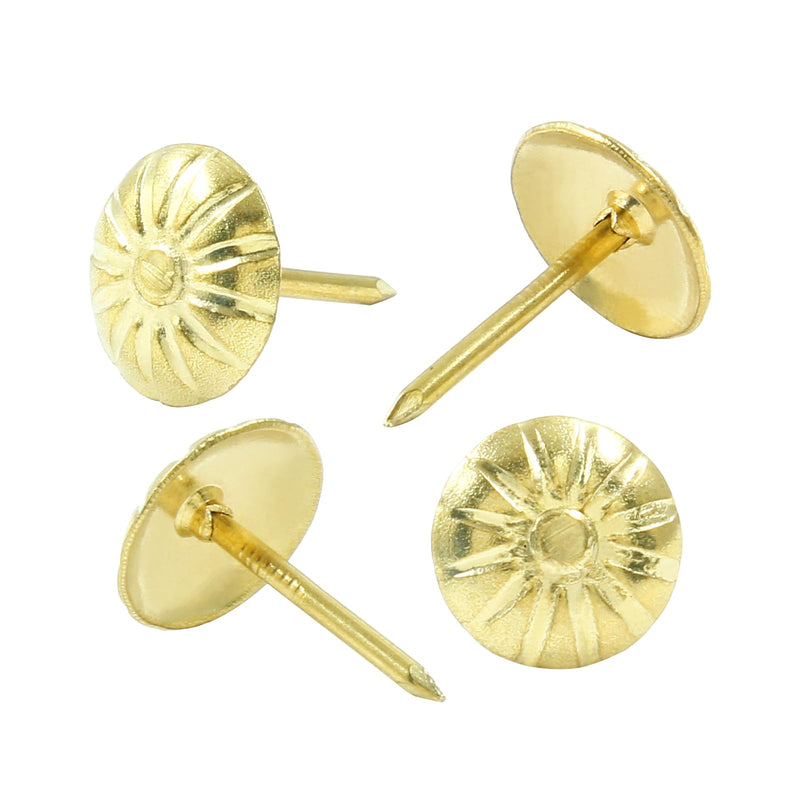 [Australia - AusPower] - 100PCS Gold Brass Upholstery Decorative Tacks, Antique Furniture DIY Nails Upholstery Daisy Stud for Sofa, Door and Craft (11 * 16MM) 100PCS 