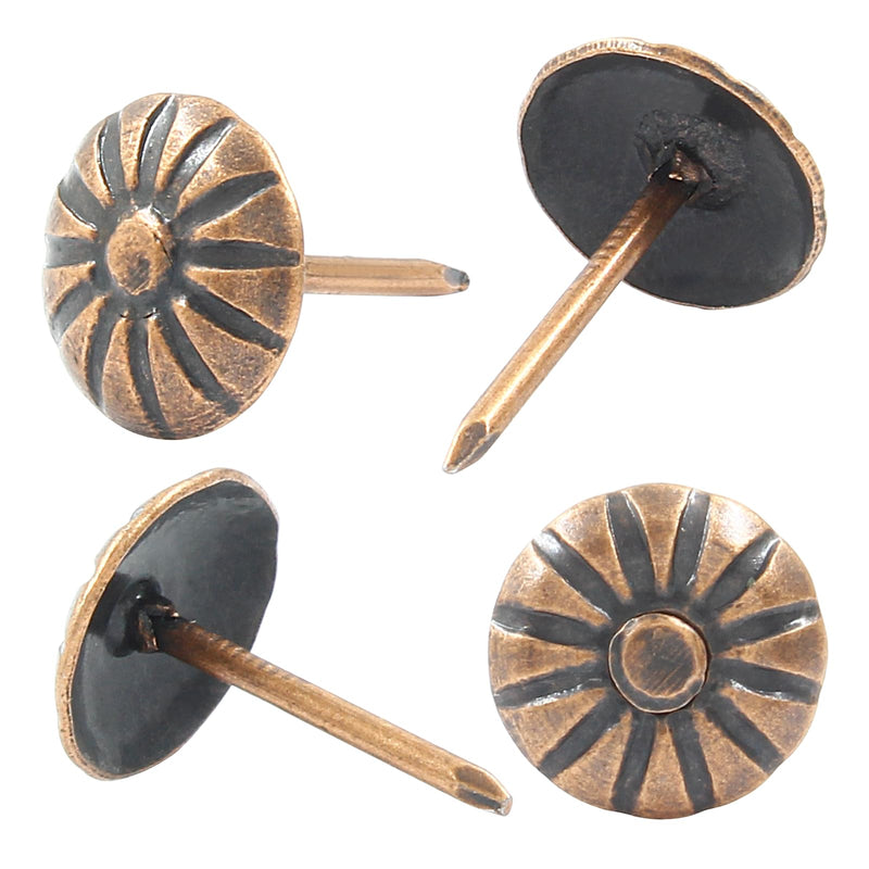 [Australia - AusPower] - 100PCS Red Bronze Upholstery Decorative Tacks, Antique Furniture DIY Nails Upholstery Daisy Stud for Sofa, Door and Craft (11 * 16MM) 100PCS 