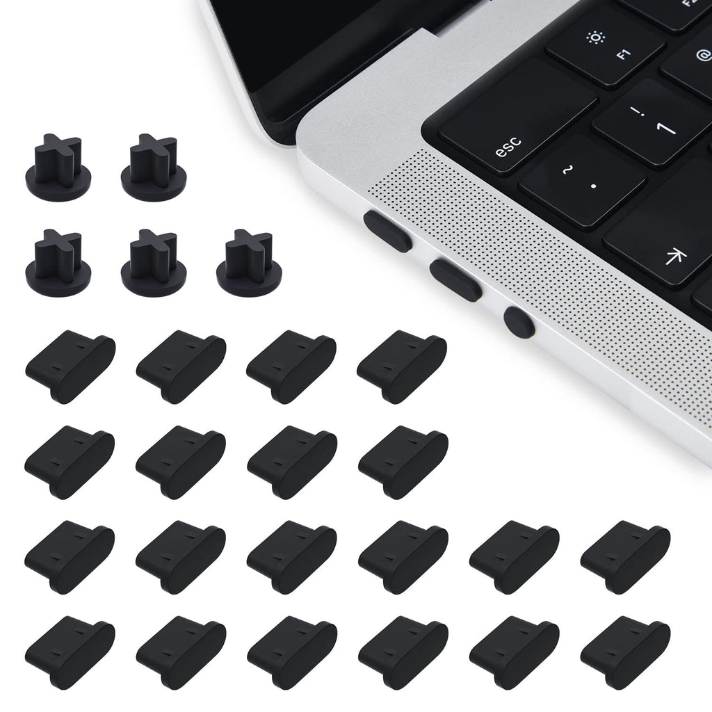 [Australia - AusPower] - 25x USB C Dust Plug and 3.5mm Headphone Plugs for Laptop, Universal Thunderbolt Port Protection Anti Dust Cover Compatible with M2 M1 MacBook Pro 13 14 16 / MacBook Air 13 15 inch 25 PACK 