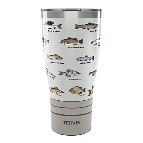 Tervis Traveler Here Fishy Fishy Goldfish Triple Insulated Tumbler Travel Cup Keeps Drinks Cold & Hot, 30oz, Stainless Steel