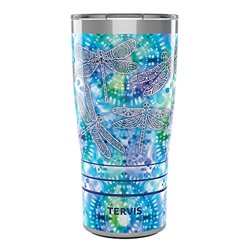 Tervis Traveler Tie Dye Dragonfly Triple Walled Insulated Tumbler Travel Cup Keeps Drinks Cold & Hot, 20oz, Stainless Steel