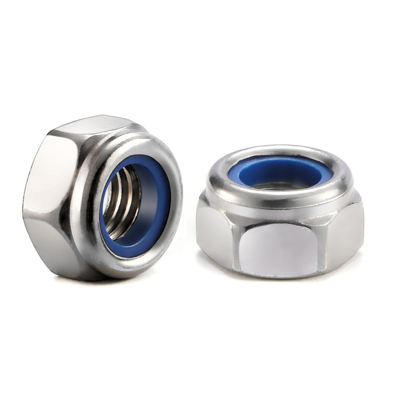 [Australia - AusPower] - M6 x 1.0mm Nylon Insert Hex Lock Nuts 50Pcs 304 Stainless Steel Locknuts, Hex Drive, Bright Finish, by SG TZH M6 Silver 50 