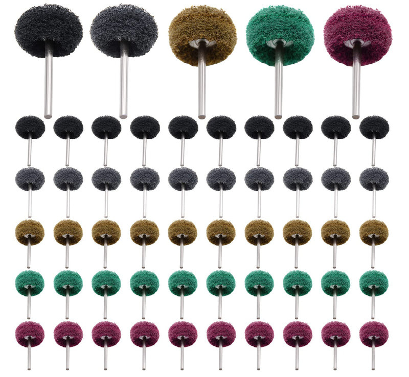 [Australia - AusPower] - 50/100/200pcs Abrasive Wheel, 1" Buffing Polishing Wheels, Metal Polishing Compound for Rotary Tools-1/8"(3mm) Shank, 120 Grit, 180 Grit, 320 Grit, 400 Grit, 600 Grit?50pcs) 50pcs Abrasive Wheel 